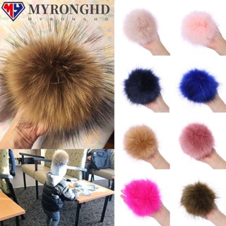 Myronghd หมวกถัก ปอมปอม ขนเฟอร์ 15 ซม. สําหรับผู้หญิง