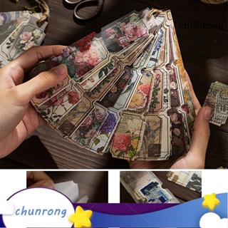 Chunrong สติกเกอร์ ลายดอกกุหลาบ มีกาวในตัว สไตล์วินเทจ สําหรับตกแต่งสมุดภาพ เครื่องเขียน 40 ชิ้น