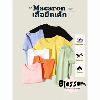 Blossom Kids Summer Macaron Kids T-shirt เสื้อยืด ผ้าฝ้าย และผ้าเรยอน ระบายอากาศได้ดี สําหรับเด็กผู้ชาย และเด็กผู้หญิง