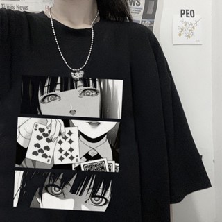 เสื้อยืดอะนิเมะยอดนิยม: Cheat Allow Jabami Yumeko เสื้อยืดอะนิเมะแฟชั่นฤดูร้อนแขนสั้นอะนิเมะสำหรับผู้ชายและผู้หญิง