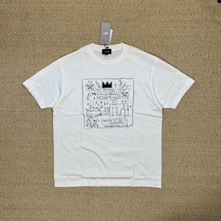 ((พร้อมส่ง) Beams x BASQUIAT เสื้อยืดแขนสั้น ผ้าฝ้ายแท้ พิมพ์ลาย 23SS สําหรับผู้ชาย และผู้หญิง