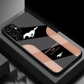 【พร้อมส่ง】เคสโทรศัพท์มือถือกระจกนิรภัยแข็ง ลาย Ford Mustang หรูหรา สําหรับ Samsung S22 S23 S21 Ultra Plus FE