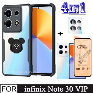 4 in 1 กระจกนิรภัยกันรอยหน้าจอโทรศัพท์มือถือ เนื้อแมตต์ สําหรับ Infinix Note 30 VIP Infinix HOT 30 Play 30i Note 30 Pro 30i 12i 12 VIP G96 4G 5G 2022 2023