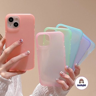 เคสโทรศัพท์มือถือ แบบโปร่งแสง ป้องกันรอยขีดข่วน สีแคนดี้ สําหรับ IPhone 11 14 Pro Max 12Pro 13Promax IP 15 Pro Max