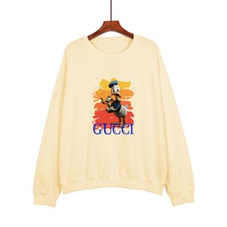 Gu99cc- ใหม่! สินค้าขายดี! เสื้อกันหนาว คอกลม พิมพ์ลายโลโก้ Donald Duck สวยงาม อเนกประสงค์ สําหรับผู้ชาย และผู้หญิง Rte7