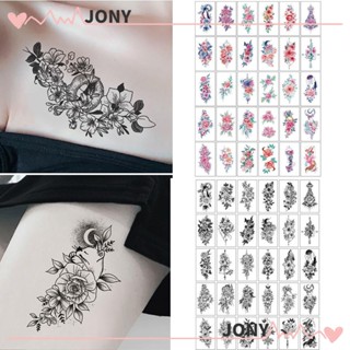 Jy1 รอยสักชั่วคราว ลายดอกกุหลาบ สีดํา ใช้งานง่าย 30 ชิ้น ต่อชุด