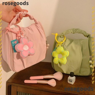 Rosegoods1 กระเป๋าเครื่องสําอาง กระเป๋าเครื่องสําอาง แบบจีบ แบบพกพา สไตล์เกาหลี สําหรับผู้หญิง