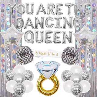 You Are The Dancing Queen ผ้าม่าน ทรงกลม ลายจุด สําหรับตกแต่งปาร์ตี้ ดิสโก้ สละโสด เจ้าสาว