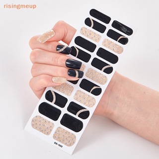 [risingmeup] สติกเกอร์ ประดับเพชร สีฟ้า สไตล์คลาสสิก สําหรับตกแต่งเล็บ Diy