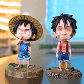 ของเล่นฟิกเกอร์ PVC รูปการ์ตูนอนิเมะ One Piece Q Version of Pick His Nose Luffy สําหรับเด็ก