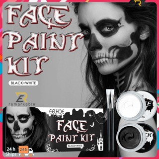 Ready stock สีแต่งหน้าฮาโลวีน Eelhoe Face Paint Covered Halloween Black White Body Painted Vampire Zombie Skeleton อุปกรณ์แต่งหน้าใบหน้า