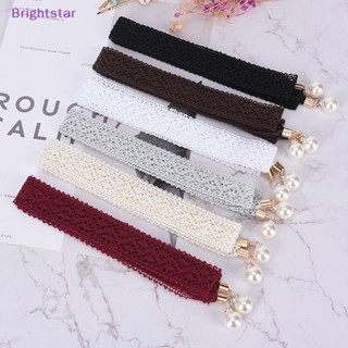 Brightstar ใหม่ เข็มขัดเชือกลูกไม้ ประดับมุก กลวง แฟชั่น สําหรับผู้หญิง