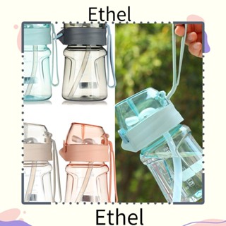 Ethel1 แก้วน้ํา มีหลอดดูด แบบพกพา ทนแตก ขนาด 400 มล. สําหรับเล่นกีฬากลางแจ้ง