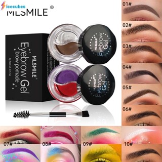 Mlsmile ครีมย้อมคิ้วสองสี 15 สีธรรมชาติสร้างคิ้วสามมิติอายไลเนอร์กันน้ำและติดทนนานครีมย้อมคิ้ว ICECUBES