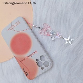 Strongaromatic จี้รูปดาวห้าแฉก ประดับโบว์ สีชมพู เหมาะกับฤดูร้อน สําหรับห้อยโทรศัพท์มือถือ เครื่องประดับ ตกแต่งกระเป๋าผู้หญิง