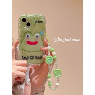 เคสโทรศัพท์มือถือ กันตก ป้องกัน ลายการ์ตูนกบ พร้อมสายโซ่ สําหรับ Apple Iphone 14promax 13 11 14pro 13pro 14