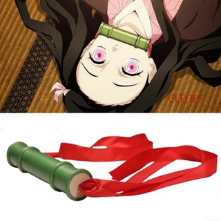 Cleoes พร็อพคอสเพลย์ Kamado Nezuko Bamboo Tube Sealing Stick Kimetsu no Yaiba อุปกรณ์คอสเพลย์ Demon Slayer