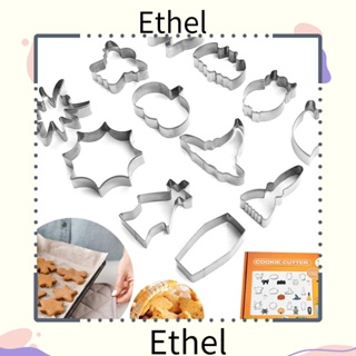 Ethel1 แม่พิมพ์สเตนเลส ลายฮาโลวีน สําหรับทําอาหาร ฟองดองท์ เค้ก 12 ชิ้น