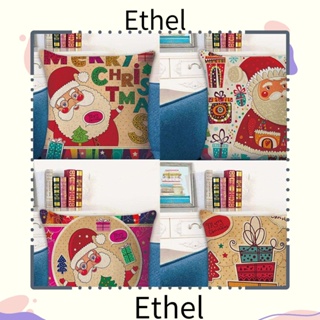 Ethel1 ปลอกหมอนอิง ลายซานตาคลอส ของขวัญคริสต์มาส สําหรับตกแต่งบ้าน