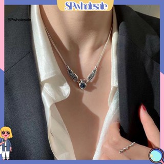 ขายส่ง|  สร้อยคอ จี้หัวใจ เรขาคณิต ชุบไฟฟ้า คริสตัลเทียม ใส่ได้ทุกวัน แพ้ง่าย ปีกนางฟ้า จี้สร้อยคอ แฟชั่น เครื่องประดับ