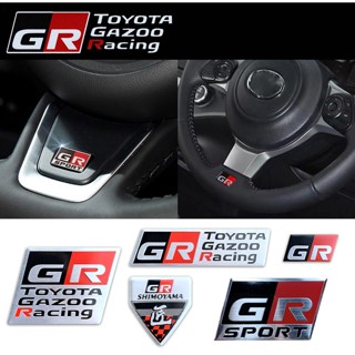 สติกเกอร์อลูมิเนียม ลายโลโก้ GR Toyota Gazoo Racing GR สําหรับติดตกแต่งรถยนต์ Toyota hilux wish vios alphard fortuner Vellfire