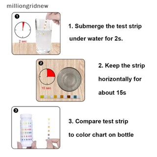 [milliongridnew] 6 In 1 กระดาษทดสอบค่า PH คลอรีน อเนกประสงค์ สําหรับสปา สระว่ายน้ํา WQL