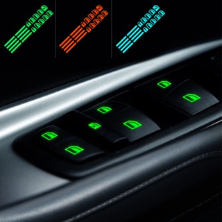 Spot# In-car function button switch button fluorescent car sticker waterproof wear-resistant luminous sticker car window lift switch sticker 8jj