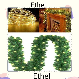 Ethel1 พวงหรีดหวายเทียม DIY สําหรับตกแต่งบ้าน บันได เตาผิง