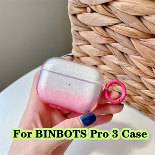 【Ĕĕ】เคสหูฟัง แบบนิ่ม แบบใส สีม่วง สําหรับ BINBOTS Pro 3 Pro 3