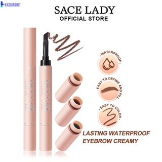 SACE LADY ครีมเขียนคิ้ว Waterproof Long-term Tattoo Eyebrow Gel Brush 2 In 1 Coloured Eyebrow Pen Eye Makeup KDURANT