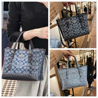 Chambray Mollie Tote 25 CH228 CA142 ความจุสูง ผู้หญิง กระเป๋าสะพายข้าง COAC H กระเป๋าคล้องมือ