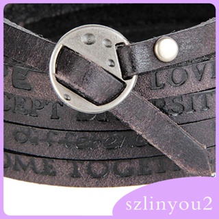 [szlinyou2] สร้อยข้อมือ หนัง PU กว้าง ปรับได้ สไตล์พังก์ วินเทจ เครื่องประดับแฟชั่น สําหรับผู้ชาย