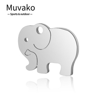 Muvako เครื่องราง รูปช้าง โลหะสเตนเลส 10.7x13.9x1 มม. สําหรับทําสร้อยข้อมือ ต่างหู DIY