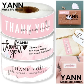 Yann1 สติกเกอร์ฉลาก Thank You มีกาวในตัว ขนาดเล็ก สําหรับติดตกแต่งห่อของขวัญ 120 ชิ้น ต่อม้วน