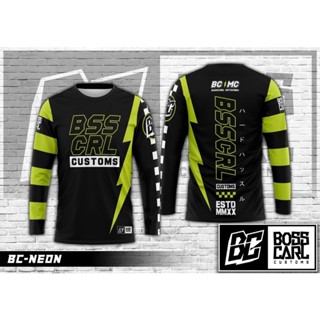 เสื้อกีฬาแขนยาว ผ้าเจอร์ซีย์ ลาย neon bc ยอดนิยม สําหรับขี่จักรยานยนต์