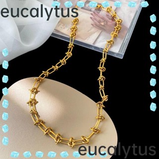 Eucalytus1 สร้อยคอโซ่ แบบเกลียว ผูกปม อินเทรนด์ สําหรับผู้หญิง