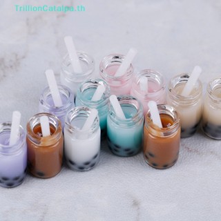 Trillioncatalpa โมเดลชานมไข่มุกจําลอง ขนาดมินิ 1/12 อุปกรณ์เสริม สําหรับตกแต่งบ้านตุ๊กตา 2 ชิ้น