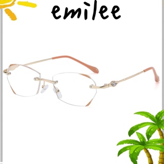 EMILEE แว่นตาอ่านหนังสือ ไร้ขอบ หรูหรา ป้องกันรังสี ป้องกันแสงสีฟ้า สําหรับผู้หญิง และผู้ชาย