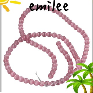 Emilee ลูกปัดหินตาแมว สีชมพู 8 มม. 96 ชิ้น DIY