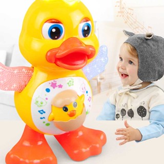  Electric sound and light swinging cartoon duckling toy for children and baby toddler toy gift