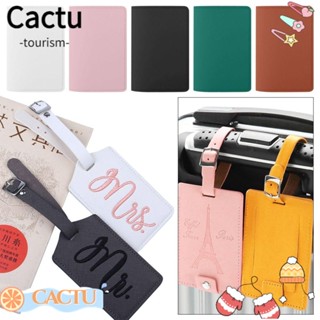 Cactu ซองใส่หนังสือเดินทาง หนัง PU สีพื้น สําหรับเดินทาง 2 ชิ้น