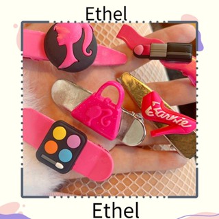 Ethel1 กิ๊บติดผม ประดับเลื่อม กลิตเตอร์ สีชมพู สําหรับตุ๊กตาบาร์บี้