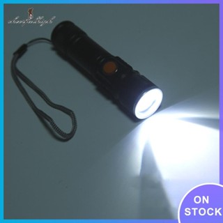 ✿Cheerfulhigh✿ ไฟฉาย 800LM 1200mAh แบบพกพา Micro USB ชาร์จไฟได้ LED ไฟฉายกันน้ํา 3 โหมดแสงสว่างเครื่องมือกลางแจ้ง ✿