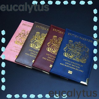 Eucalytus1 ปกหนัง Pu ใส่หนังสือเดินทาง UK สําหรับสหราชอาณาจักร 2 ชิ้น