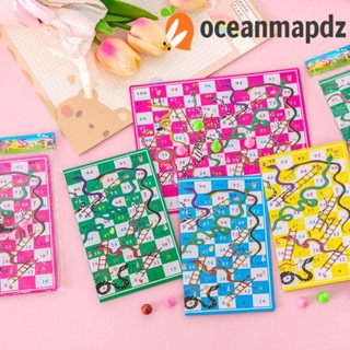 Oceanmapdz บันไดงู ของเล่นเสริมการศึกษา แบบพกพา เกมกระดานหมากรุกบิน สําหรับครอบครัว แม่ และลูก