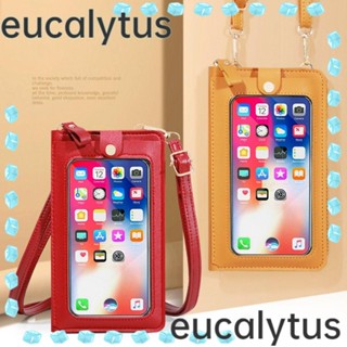 Eucalytus1 กระเป๋าสตางค์ กระเป๋าสะพายข้าง หน้าจอสัมผัส ใส่โทรศัพท์ได้