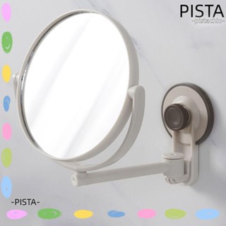 Pista กระจกโต๊ะเครื่องแป้ง 360° ที่ดูดสูญญากาศ พลาสติก ทรงกลม หมุนได้ อุปกรณ์เสริม สําหรับแขวนผนัง อาบน้ํา