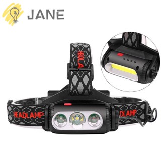 Jane ไฟหน้า LED สองด้าน สีเขียว ชาร์จ USB สําหรับตกปลากลางแจ้ง