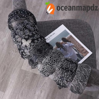 Oceanmapdz ที่คาดผม ปักลายดอกไม้ สไตล์เกาหลี สําหรับผู้หญิง ผ้าไหม กันลื่น พิมพ์ลายลูกไม้