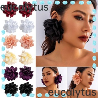 Eucalytus1 ต่างหูสตั๊ด ลายดอกไม้ ขนาดใหญ่ หรูหรา แฟชั่น สําหรับผู้หญิง งานแต่งงาน